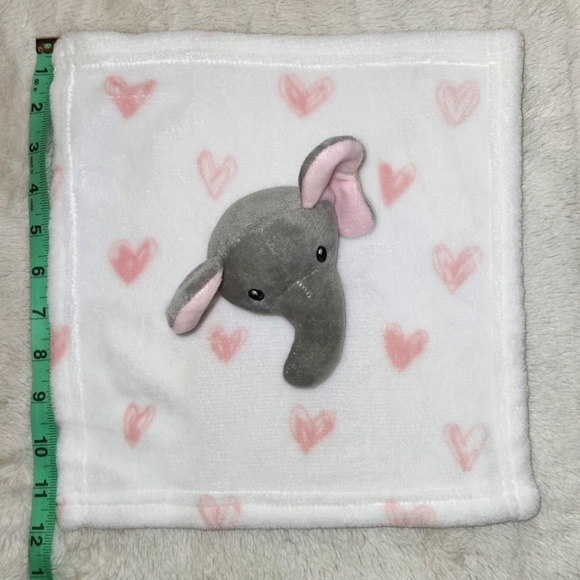 Lila & Jack Elephant Heart Security Blanket Lovey Lovie Plush Rattle 12"x12" - Picture 2 of 5